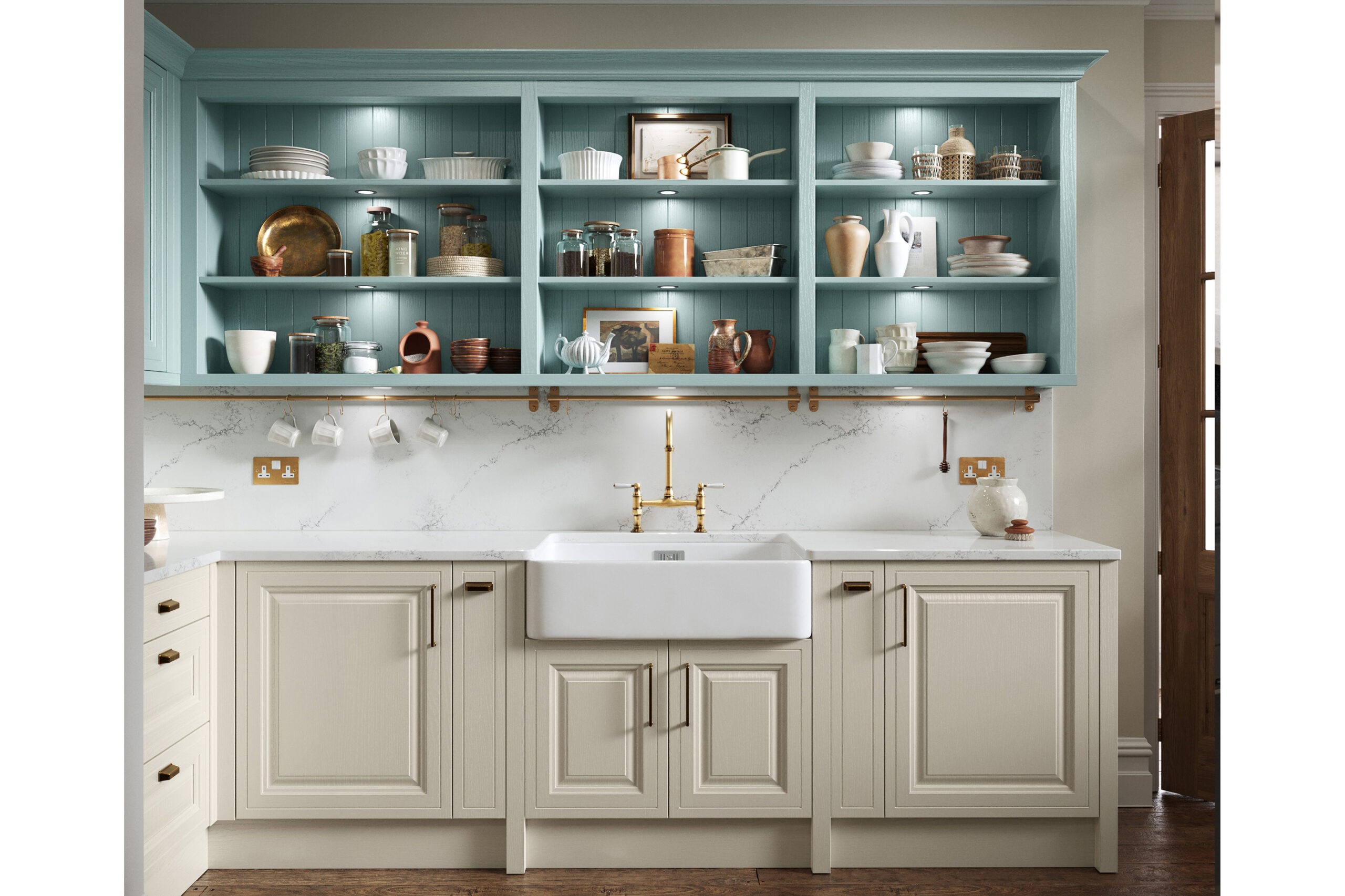 JACOBSON TAUPE GREY & LIGHT TEAL