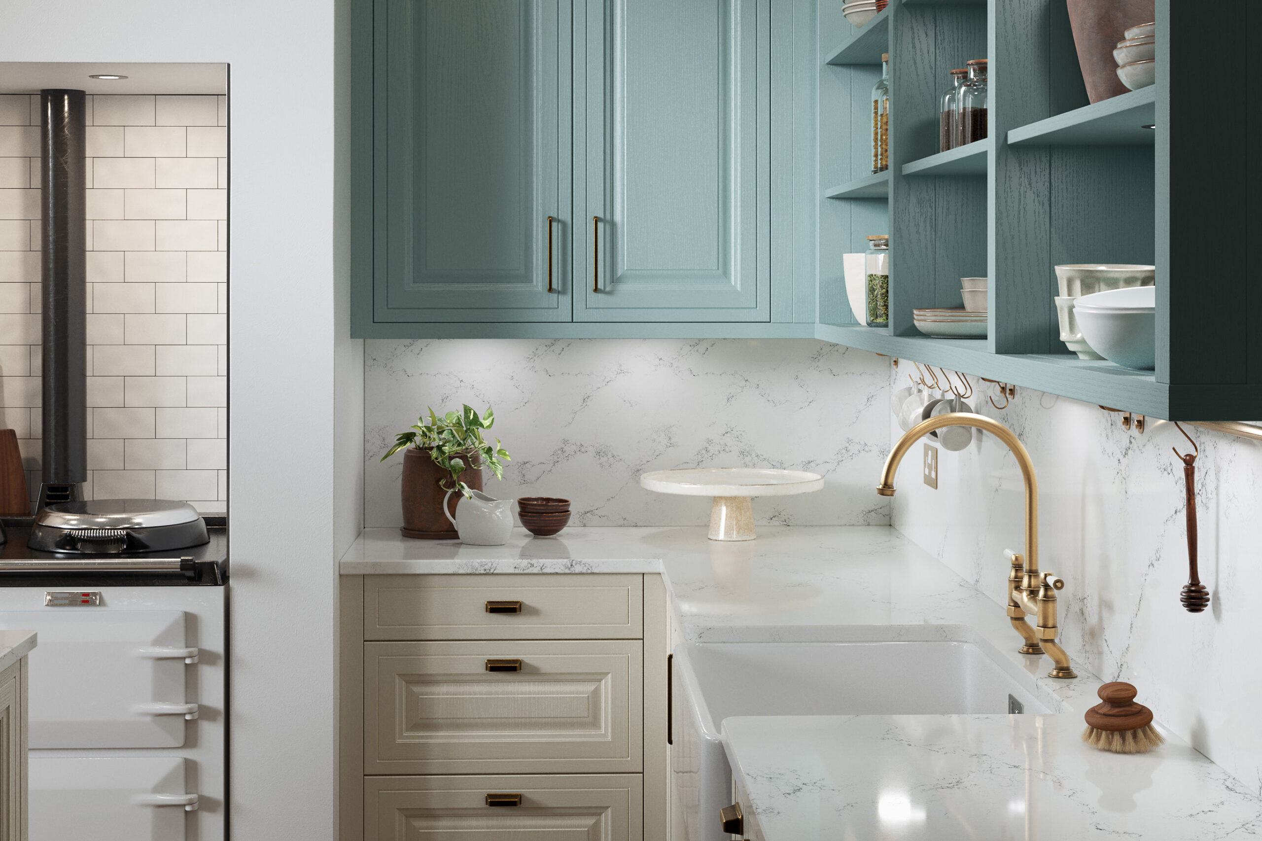 JACOBSON TAUPE GREY & LIGHT TEAL